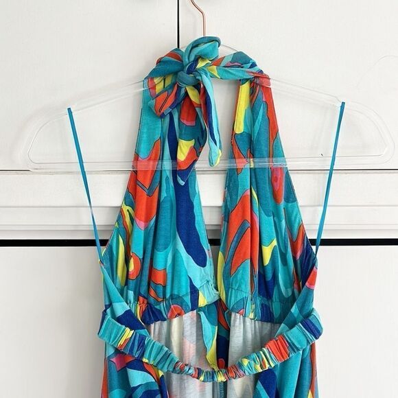 Trina Turk Colorful Halter Midi Dress - Picture 7 of 10